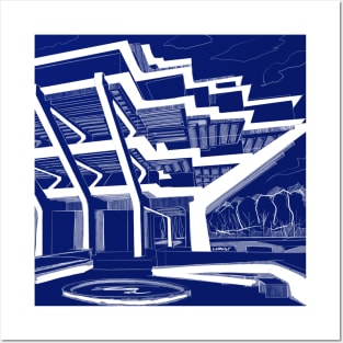 brutal brutalist architecture in modern sketch art ecopop Posters and Art